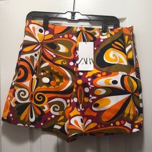 Zara Abstract Printed Shorts (NWT)
